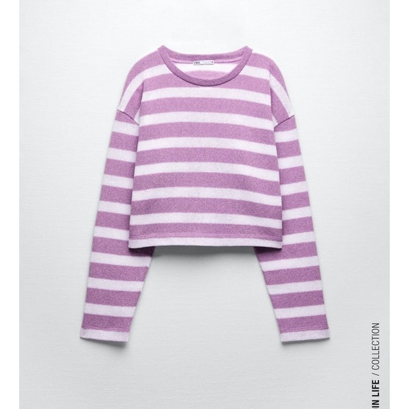 Zara STRIPED RUSTIC SWEATER
LILAC​ - Picture 2 of 4